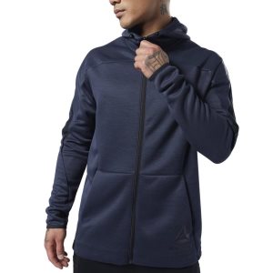 Reebok One Series Training Full Zip Kapuzenpullover Herren - Navy - DE 634-CDK